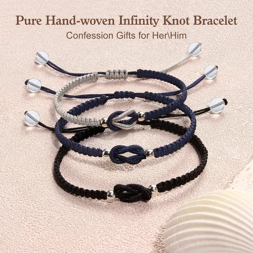 Miniatura 20 de Pulseras hechas a mano, pulseras para mujeres y hombres, pulsera ajustable con inicial, regalos de joyería para mamá, esposa, novia, ella, amigos