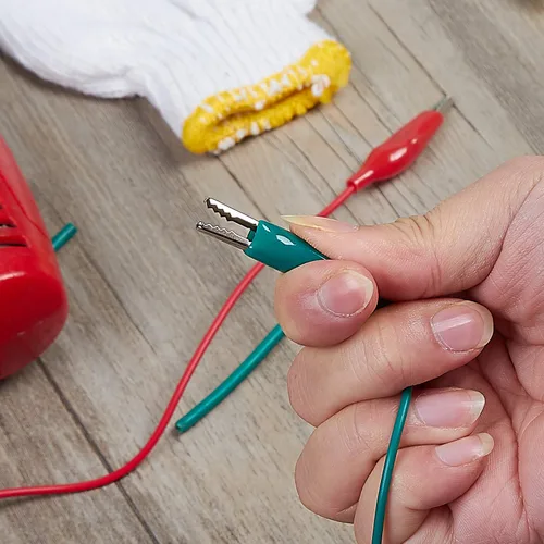 Miniatura 6 de WGGE WG-026 Juego de cables de prueba de 10 piezas y 5 colores y clips de cocodrilo, cable de cobre de 20.5 pulgadas/22 AWG. Los clips soldados