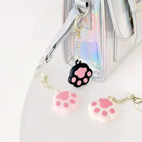 Miniatura 3 de Kawaii - Funda de silicona con diseño de gato de dibujos animados compatible con Airtags Finder Location Tracker Llavero para niños y mascotas llaves