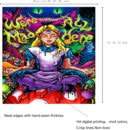 Miniatura 4 de Tapiz de anime para niña, divertido tarot para colgar en la pared, carteles decorativos estéticos diarios para dormitorio, sala de estar