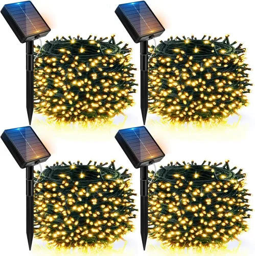 Miniatura 7 de btfarm Paquete de 2 luces solares de Navidad para exteriores, total de 78 pies, 240 luces LED solares en cadena para exteriores, impermeables, 8