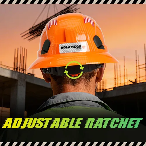 Miniatura 7 de Casco duro de ala completa con patrón de fibra de carbono con visera, casco de seguridad de construcción aprobado por la OSHA para hombres y Fibra