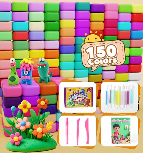 Miniatura 2 de Arcilla seca al aire para niños, 150 paquetes de arcilla de espuma de aire, arcilla mágica, arcilla de moldeo suave y súper ligera no pegajosa