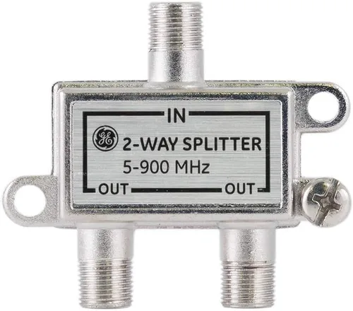 Miniatura 6 de GE Divisor de cable coaxial de 2 vías, rango de 5-900 MHZ, compatible con coaxiales RG59 RG6, audio, video, funciona con TV HD, cable