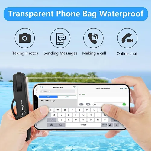 Miniatura 4 de Rynapac Funda impermeable IPX8 para teléfono, 8.5 pulgadas, paquete de 2 fundas impermeables para iPhone 17, 16, 15 Pro Max, Galaxy S26 S25 Ultra