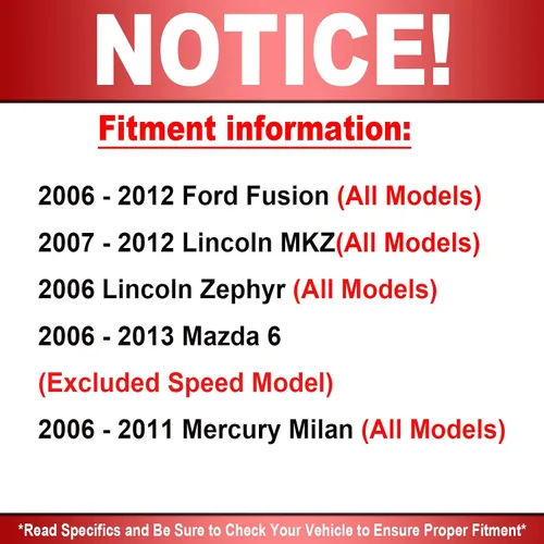Miniatura 4 de MotorbyMotor Pastillas de freno delanteras y rotores de repuesto para Ford Fusion, Mazda 6, Mercury Milan, Lincoln MKZ Zephyr 11.772 in Rotor