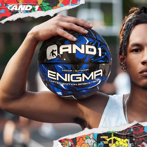 Miniatura 5 de AND1 Enigma - Pelota de goma premium para interiores y exteriores para jóvenes, azul y negro, 27.5 pulgadas Azul/Gris