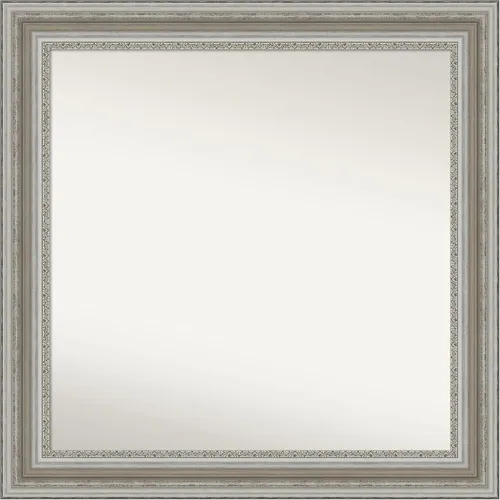 Miniatura 273 de Amanti Art Espejo de baño plateado para sobre el fregadero, 26 x 26 pulgadas, espejo cuadrado de plata antigua, marco de madera tradicional mediano
