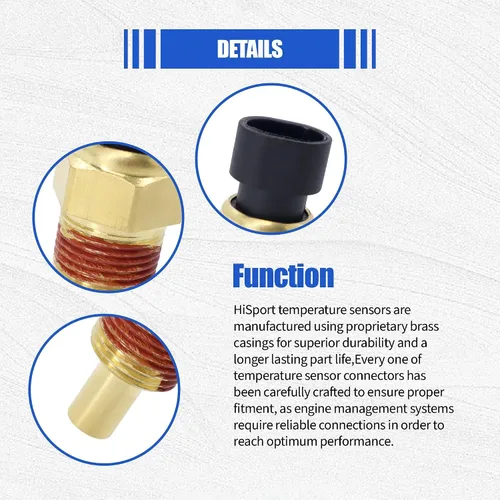 Miniatura 5 de HiSport 12146312 Sensor de temperatura del refrigerante de agua del motor compatible con Acura 1996-1999, Buick 1976-2005, Cadillac 1980-2004