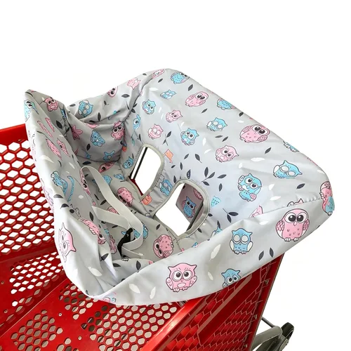 Miniatura 10 de Funda portátil para carrito de compras, fundas para silla alta y carrito de comestibles para bebés, niños, bebés y niños pequeños, bolsa de Gris