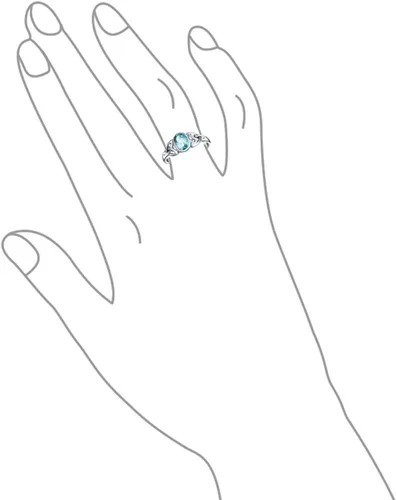 Miniatura 2 de Bling Jewelry Anillo triquetra personalizable con piedra de luna ovalada, amatista, topacio azul, BFF, hermandad de mujeres, hermanas, amistad, nudo