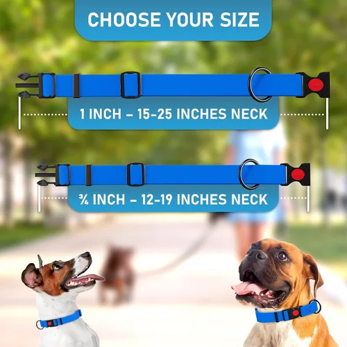 Miniatura 5 de Collar de perro ajustable con código QR identificación adjunta, fabricado en Estados Unidos, collar de perro resistente al agua con hebilla de Azul