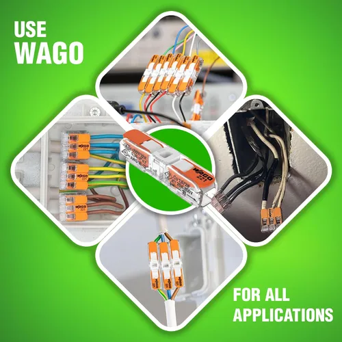 Miniatura 8 de WAGO 221-2401 80 conectores de alambre de empalme compactos en línea, incluye 80 piezas 221-2401 (2 conductores), conectores de cable WAGO, empalme