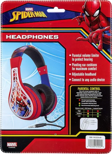 Miniatura 8 de eKids Spiderman - Auriculares para niños, diadema ajustable, sonido estéreo, conector de 0.138 in, auriculares con cable para niños, auriculares