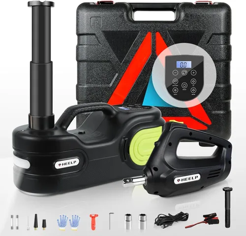 Miniatura 10 de E-HEELP Kit de Gato Eléctrico Hidráulico para Automóvil de 5 Toneladas 12V (Rango de Elevación: 6.1-20.86 pulgadas) con Llave de Impacto e Inflador