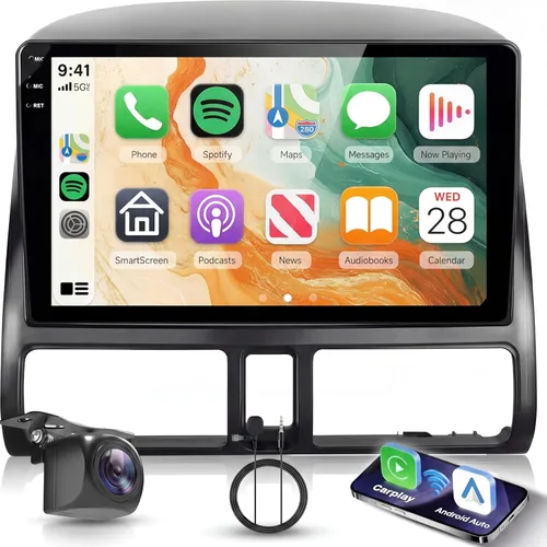 Radio 4G+128G para Honda CRV 2002-2006 con Carplay inalámbrico y Android Auto, pantalla táctil Incell de 9 pulgadas, estéreo de coche doble DIN con