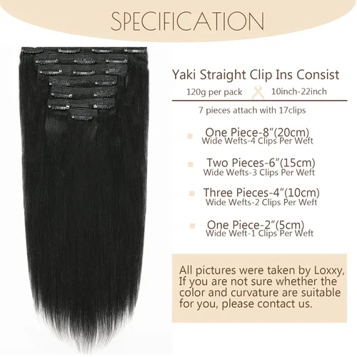 Miniatura 2 de Extensiones de cabello lacio italiano Yaki con clip, cabello humano Remy real, grado 8A, grueso, virgen, 4C, afroamericanos, cabeza completa