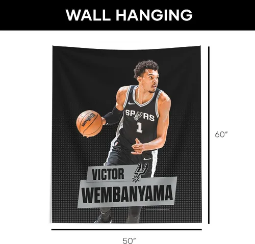 Miniatura 5 de Northwest El jugador de la NBA imprimió el tapiz de la ejecución de la pared, tela de poliéster tejida, Víctor Wembanyama