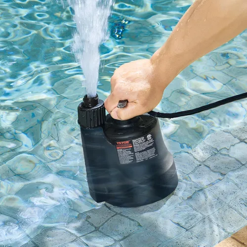 Miniatura 8 de VEVOR Bomba de sumidero sumergible, 1/3 HP, 2450 GPH de alto caudal, cabeza de 30 pies, bomba de agua sumergible, bomba de sumidero termoplástica