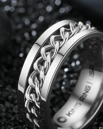 Miniatura 43 de King Ring 8mm Spinner Ring – Fidget Ring for Men & Women – Designed in USA