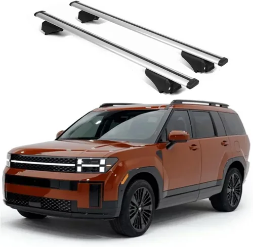 Miniatura 17 de ERKUL Barras Transversales de Techo para Hyundai Santa Fe 2013-2018 Barras Transversales de Aluminio con Cerradura Antirrobo para Techo Negro