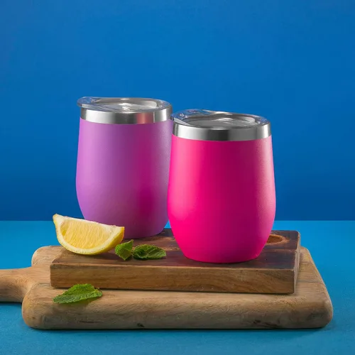 Miniatura 5 de CHILLOUT LIFE - Vaso de acero inoxidable de 12 onzas con tapa y caja de regalo, diseño de viaje, aislamiento al vacío de doble pared, para café
