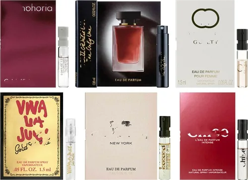 JRoBeauty Juego de muestras de perfume de diseñador para mujer (paquete de 6 frascos de muestra)