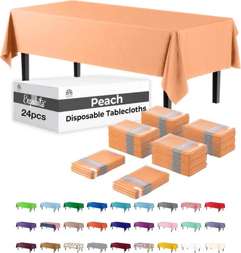 Miniatura 26 de Party Solids Mantel rectangular de plástico color azul aguamarina, 54 x 108 pulgadas, paquete de 24