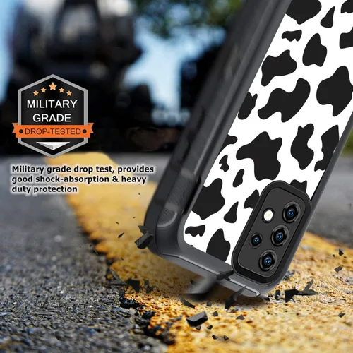 Miniatura 6 de Funda compatible con Samsung Galaxy A53 5G para mujeres y niñas, diseño de vaca, funda de lujo A53 5G con protector de pantalla, resistente a prueba