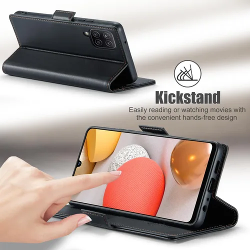 Miniatura 5 de Funda para Samsung Galaxy A42 5G con bloqueo RFID, tarjetero y función atril magnético, funda de piel con tapa para Samsung Galaxy A42 5G de 6.6
