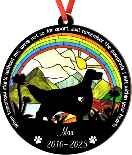 Miniatura 63 de Adorno personalizado para atrapasoles de sabueso afgano, adorno de Navidad de sabueso afgano, regalo para perro amante, sabueso afgano conmemorativo