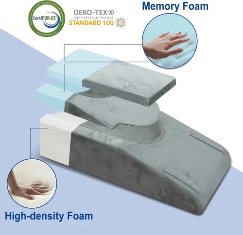 Miniatura 3 de Almohada extensora de elevación de rodilla para recuperación después de la cirugía, almohada de espuma viscoelástica para piernas para cirugía