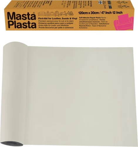 Miniatura 11 de MASTAPLASTA Cinta de reparación de cuero original, color gris pardo, 60 x 4 pulgadas (59.1 x 3.9 in). Calidad de tapicería. Parche de reparación