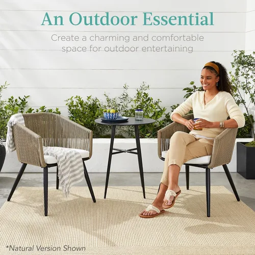 Miniatura 4 de Best Choice Products Juego de 2 sillas de comedor de patio, asientos al aire libre para patio trasero, junto a la piscina, balcón con diseño