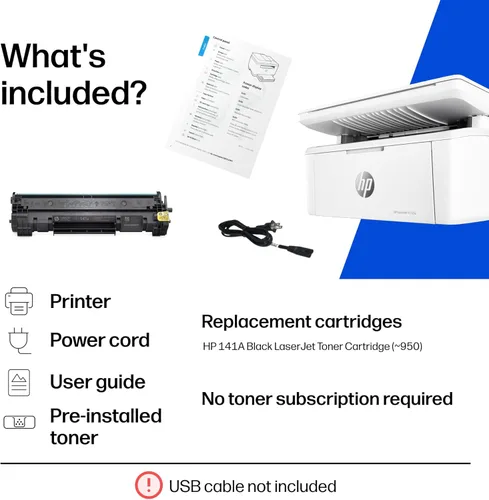 Miniatura 7 de HP Laserjet MFP M140w Impresora inalámbrica en blanco y negro, impresión, escaneo, copia, velocidades rápidas, fácil configuración, impresión móvil