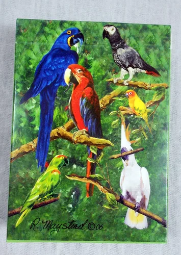 Miniatura 3 de Mejores amigos de Ruth Maystead Bird Art Poker naipes, loro, cacatúa, guacamayo