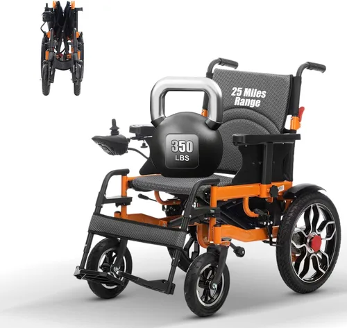 Miniatura 11 de Silla de ruedas eléctrica, ligera y portátil para adultos, sillas de ruedas motorizadas de 500 W, alcance de viaje de 25 millas de largo, silla