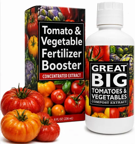 Great Big Tomatoes and Vegetables - Fertilizante líquido Booster – Acondicionador orgánico de suelo, extracto de compost líquido con ácido húmico,
