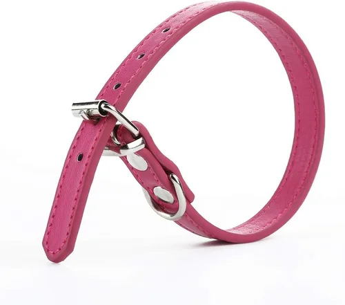 Miniatura 4 de Collares ajustables para mascotas, piel sintética de moda, color sólido, para perro, gato, cachorro, collar para mascotas, naranja, talla M
