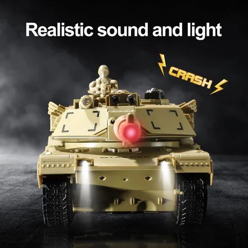 Miniatura 5 de Tanque de Juguete Militar RC, Tanque del Ejército M1A2 Abrams de EE.UU. con Control Remoto con Batalla IR, Vehículos Militares RC de 2.4Ghz