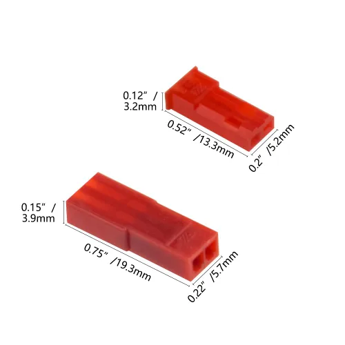 Miniatura 2 de Kit de conector de terminal de crimpado de carcasa de enchufe rojo de 2 pines de 2 pines compatible con JST SYP