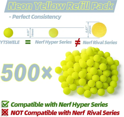 Miniatura 2 de Paquete de 500 rondas de recambio de munición para Nerf Hyper Blaster Series Stock Up Hyper Games (Bucket)