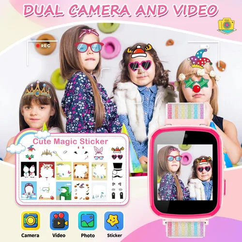 Miniatura 4 de Vakzovy Reloj inteligente para niños, regalo para niñas de 6 a 8 años, con cámara de video, música, audiolibros, relojes para niñas de 8 a 10 años
