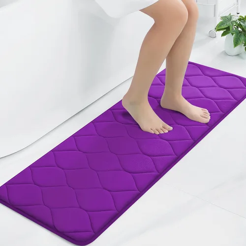 Miniatura 43 de Colorxy - Alfombra de baño de espuma viscoelástica, ultrasuave y antideslizante, absorbe el agua, lavable a máquina, tapete para suelos de ducha