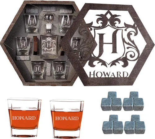 Miniatura 7 de Juego de decantadores de whisky personalizados para hombres, para el hogar, bar, decantadores de licor personalizados, caja de madera, vasos