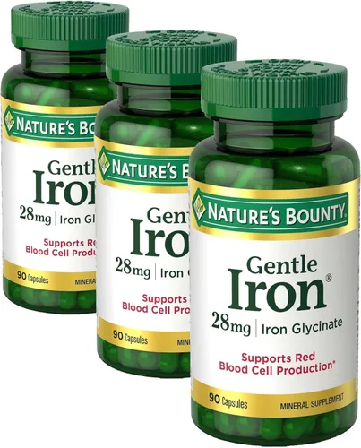 Miniatura 8 de Nature's Bounty Gentle Iron Cápsulas de 28 mg con vitamina C, ácido fólico, suplemento de hierro de vitamina B-12, sin OMG, sin gluten, 90