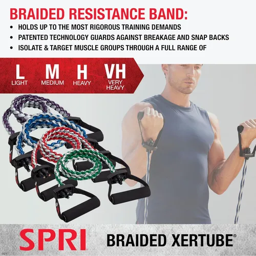 Miniatura 2 de SPRI Xertube, cuerdas trenzadas para ejercicios con banda resistente