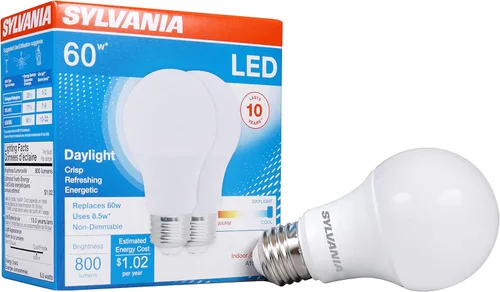 Miniatura 17 de Sylvania Bombilla LED, equivalente a 60 W A19, eficiente 8.5 W, base media, acabado esmerilado, 800 lúmenes, blanco suave, paquete de 4 (73888)