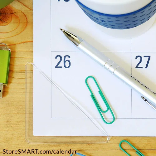 Miniatura 3 de StoreSMART® - Esquinas de calendario - Plástico transparente - Paquete de 100 - PE1336DCL-100