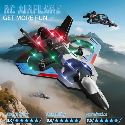 Miniatura 4 de Aviones RC con 3 baterías para niños y adultos, control remoto de espuma, aviones, helicópteros, drones, juguetes para niños y adultos de 8 a 12